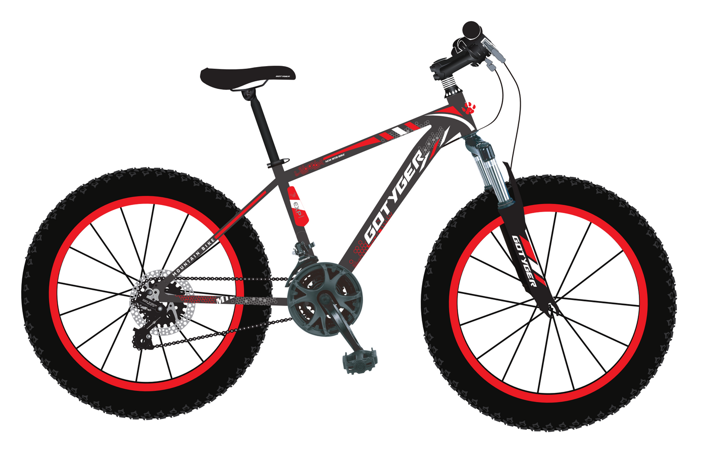 GoTyger 26" with 4.0 Fat Tire Mountain Bike